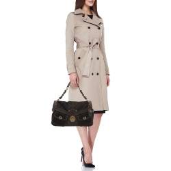 Pre Owned Coach Brown Signature Canvas and Leather Legacy Leigh Shoulder Bag