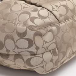 Pre Owned Coach Beige Canvas and Patent Leather Ashley Hobo