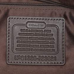 Pre Owned Coach Beige Canvas and Patent Leather Ashley Hobo