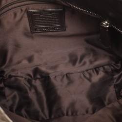 Pre Owned Coach Beige Canvas and Patent Leather Ashley Hobo