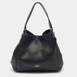 Pre Owned Coach Black Leather Edie 31 Shoulder Bag