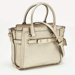 Pre Owned Coach Gold Leather Swagger 20 Crossbody Bag