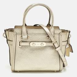 Pre Owned Coach Gold Leather Swagger 20 Crossbody Bag
