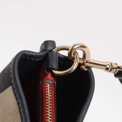 Pre Owned Coach Multicolor Stripe Canvas and Leather Mollie Bucket Bag