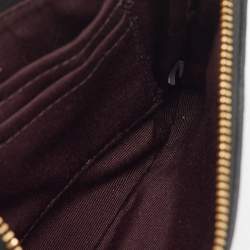 Pre Owned Coach Black Signature Embossed Leather Zip Wristlet