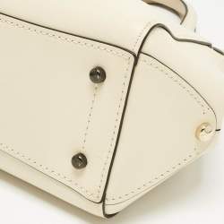 Pre Owned Coach Cream Leather Selena Grace Carryall Satchel