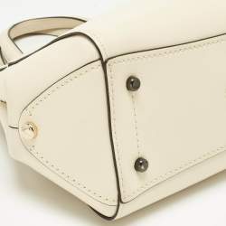 Pre Owned Coach Cream Leather Selena Grace Carryall Satchel