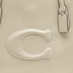 Pre Owned Coach Ivory Leather Nina Tote