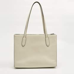 Pre Owned Coach Ivory Leather Nina Tote