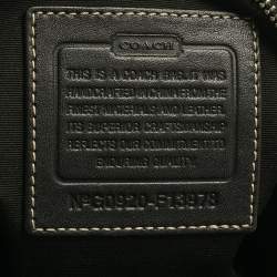 Pre Owned Coach Black Signature Canvas and Leather Front Pocket Satchel