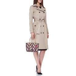 Pre Owned Coach Multicolor Leather and Satin Peyton C Tote