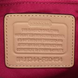 Pre Owned Coach Multicolor Leather and Satin Peyton C Tote