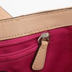 Pre Owned Coach Multicolor Leather and Satin Peyton C Tote