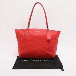 Pre Owned Coach Red Leather Kelsey Tote