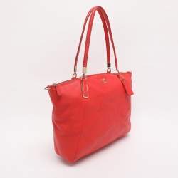 Pre Owned Coach Red Leather Kelsey Tote