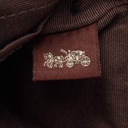 Pre Owned Coach Beige Signature Coated Canvas Lip Corner Wristlet Pouch