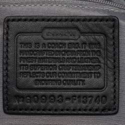 Pre Owned حقيبة هوبو كوتش قماشي بتصميم مميز وجلد براءات اختراع أسود