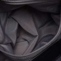 Pre Owned حقيبة هوبو كوتش قماشي بتصميم مميز وجلد براءات اختراع أسود