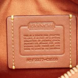 Pre Owned حقيبة كتف كوتش سوينجر 23 كانفاس جاكار بشعار ماركة بني