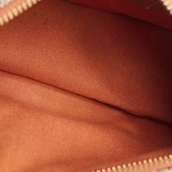 Pre Owned حقيبة كتف كوتش سوينجر 23 كانفاس جاكار بشعار ماركة بني