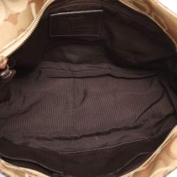 مملوكة مسبقًا حقيبة يد كوتش باتشورك جلد وسويدي وكانفاس شعار ذهبي