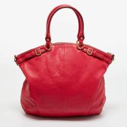 Pre Owned Coach Red Leather Madison Lindsey Satchel
