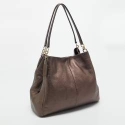 Pre Owned Coach Copper Brown Leather Phoebe Madison Shoulder Bag