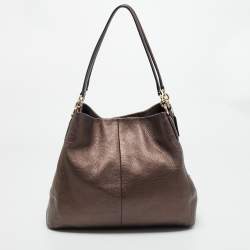 Pre Owned Coach Copper Brown Leather Phoebe Madison Shoulder Bag