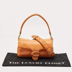 Pre Owned Coach Orange Leather Pillow Tabby 26 Shoulder Bag