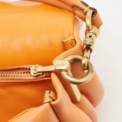 Pre Owned Coach Orange Leather Pillow Tabby 26 Shoulder Bag