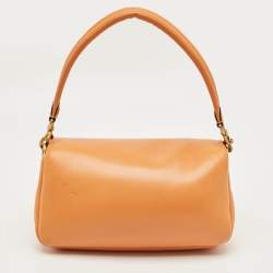 Pre Owned Coach Orange Leather Pillow Tabby 26 Shoulder Bag