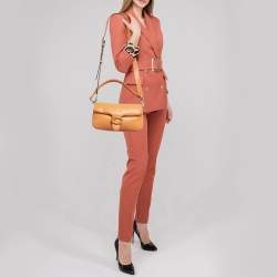 Pre Owned Coach Orange Leather Pillow Tabby 26 Shoulder Bag