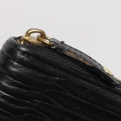 Pre Owned Coach Black Leather and Leather Zip Around