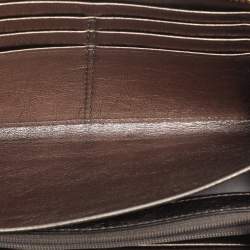 Pre Owned Coach Black Leather and Leather Zip Around