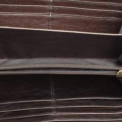 Pre Owned Coach Black Leather and Leather Zip Around