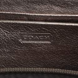 Pre Owned Coach Black Leather and Leather Zip Around