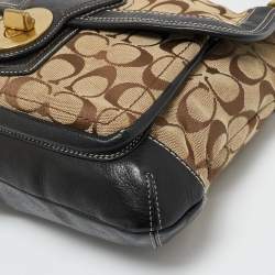 Pre Owned Coach Beige/Brown Canvas and Leather Legacy Shoulder Bag