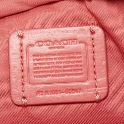 Pre Owned Coach Coral Orange Leather Sadie Double Zip Crossbody Bag
