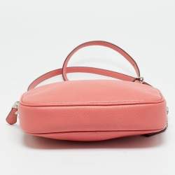 Pre Owned Coach Coral Orange Leather Sadie Double Zip Crossbody Bag
