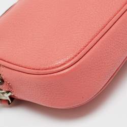 Pre Owned Coach Coral Orange Leather Sadie Double Zip Crossbody Bag