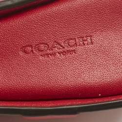 Pre Owned Coach Red/Orange Leather Tricky Triceratops Dinosaur Coin Purse