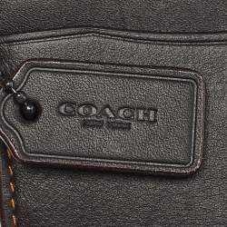 Pre Owned Coach Black Leather Edgestain Card Case Pouch