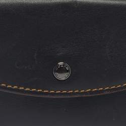Pre Owned Coach Black Leather Edgestain Card Case Pouch