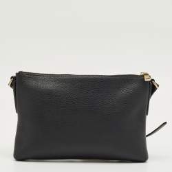 Pre Owned Coach Black Leather Journal Crossbody Bag