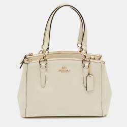 Pre Owned Coach Off White Leather Christie Carryall Satchel