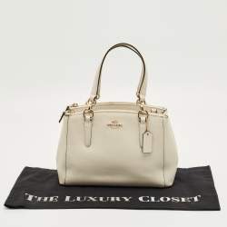Pre Owned Coach Off White Leather Christie Carryall Satchel