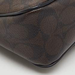Pre Owned Coach Dark Brown/Black Signature Coated Canvas and Leather Nolita Shoulder Bag