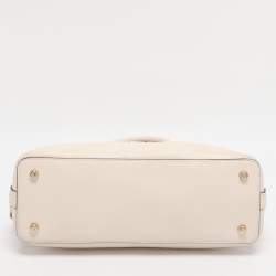 Pre Owned Coach Beige/Cream Signature Coated Canvas and Leather Mini Sierra Satchel