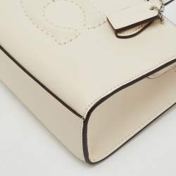 Pre Owned Coach White Leather Mini Nina Tote