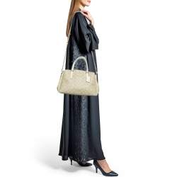Pre Owned Coach Beige Signature Coated Canvas and Leather Sage Carryall Satchel